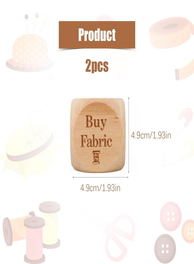 Sinbana 2pcs Quilter’s Dice, Wooden Fun Knitting Dice with 6 Knitting Tasks Creative Quilters Decision Tools for Sewing and Crafting - Image 2